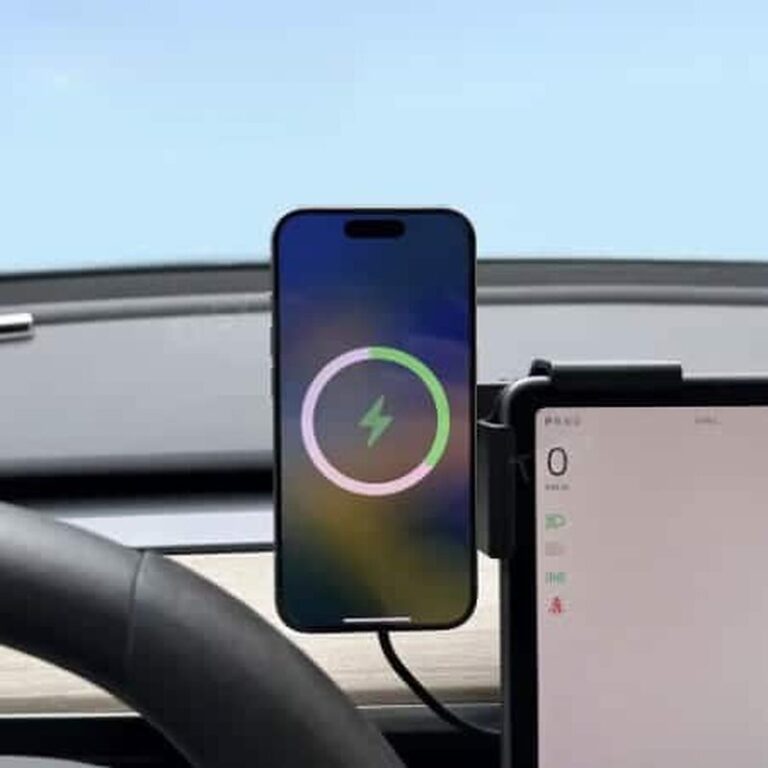 Support téléphone recharge induction tesla model 3