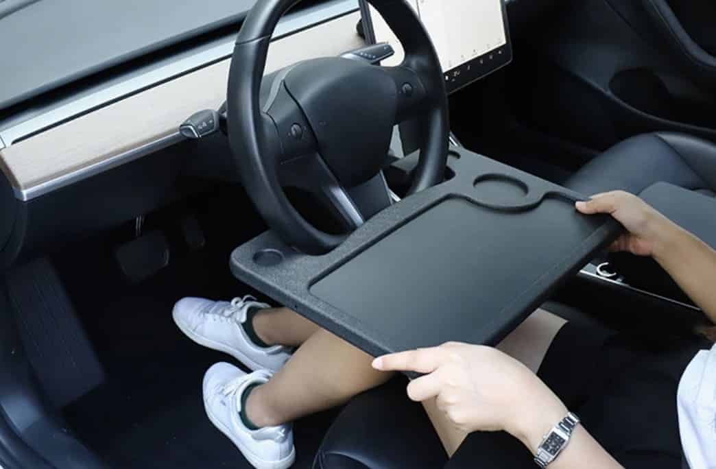CarQiWireless Tesla Model 3 Modèle Y S X Plateau de volant de voiture pour  ordinateur portable, tablette, iPad ou ordinateur portable, table de voyage