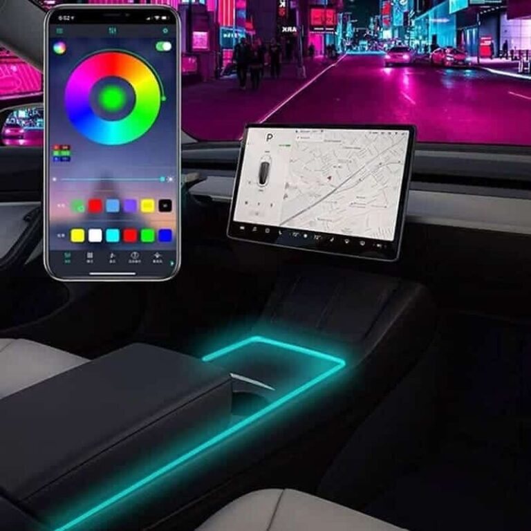 Lumière d'ambiance console central Tesla Model 3 Y